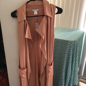 Plush pink duster vest